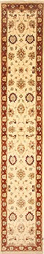 Ziegler Beige Runner Hand Knotted 2'6" X 14'9"  Area Rug 250-22387