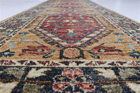 Chobi Yellow Runner Hand Knotted 27 X 122 Area Rug 250-22390 Image 15