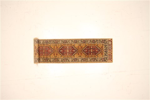 Chobi Yellow Runner Hand Knotted 27 X 122 Area Rug 250-22390 Image 1