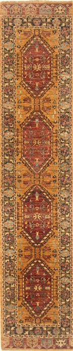Chobi Yellow Runner Hand Knotted 27 X 122 Area Rug 250-22390 Image 0