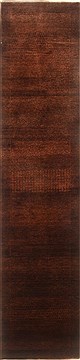 Indian Gabbeh Brown Runner 10 to 12 ft Wool Carpet 22402