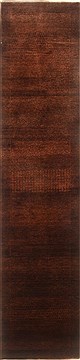 Indian Gabbeh Brown Runner 10 to 12 ft Wool Carpet 22402