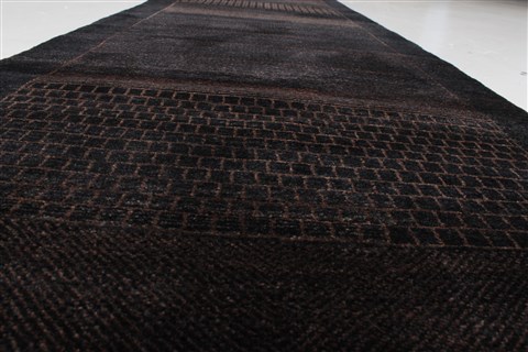 Gabbeh Black Runner Hand Knotted 28 X 119 Area Rug 250-22404 Image 4