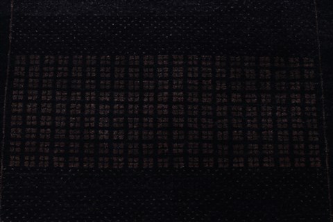 Gabbeh Black Runner Hand Knotted 28 X 119 Area Rug 250-22404 Image 5