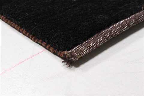 Gabbeh Black Runner Hand Knotted 28 X 119 Area Rug 250-22404 Image 9