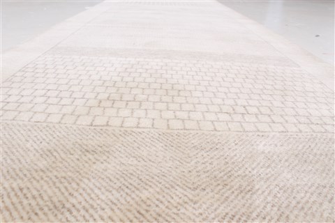 Gabbeh Beige Runner Hand Knotted 27 X 119 Area Rug 250-22406 Image 5
