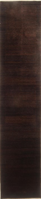 Gabbeh Brown Runner Hand Knotted 26 X 1111  Area Rug 250-22409 Image 0