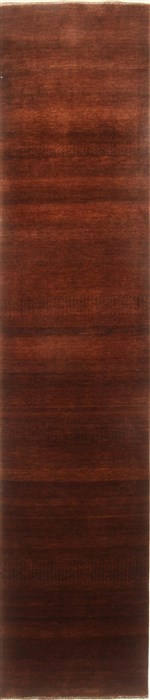 Gabbeh Brown Runner Hand Knotted 27 X 119  Area Rug 250-22412 Image 0