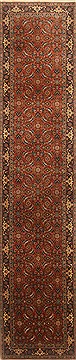 Indian Herati Red Runner 10 to 12 ft Wool Carpet 22416