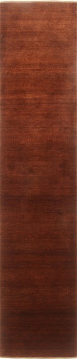 Gabbeh Brown Runner Hand Knotted 27 X 1110  Area Rug 250-22418 Image 0