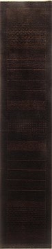 Indian Gabbeh Black Runner 10 to 12 ft Wool Carpet 22420