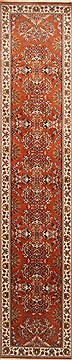 Indian sarouk Brown Runner 10 to 12 ft Wool Carpet 22421