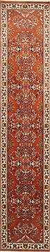 Indian sarouk Brown Runner 10 to 12 ft Wool Carpet 22421