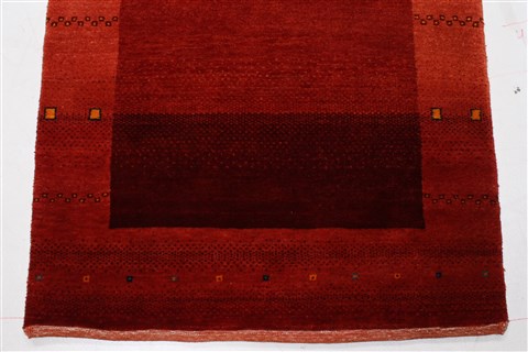 Gabbeh Red Runner Hand Knotted 26 X 116 Area Rug 250-22423 Image 5