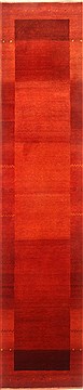 Gabbeh Red Runner Hand Knotted 2'6" X 11'6"  Area Rug 250-22423
