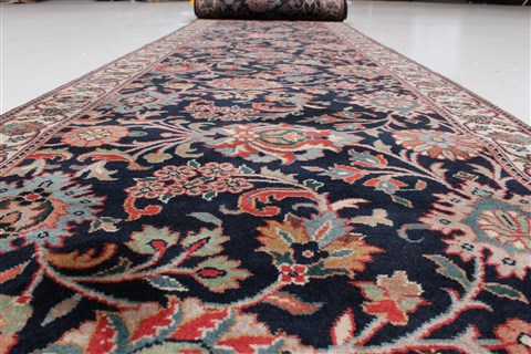 Kashmar Blue Runner Hand Knotted 28 X 119 Area Rug 250-22431 Image 16
