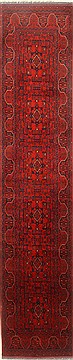 Bokhara Red Runner Hand Knotted 2'6" X 12'5"  Area Rug 250-22433