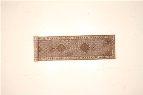 Tabriz Beige Runner Hand Knotted 29 X 121 Area Rug 250-22435 Image 1