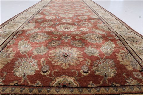 Kashan Brown Runner Hand Knotted 27 X 125 Area Rug 250-22438 Image 3