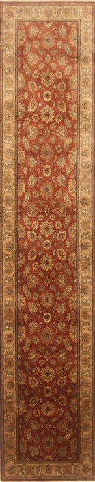 Kashan Brown Runner Hand Knotted 27 X 125 Area Rug 250-22438 Image 0