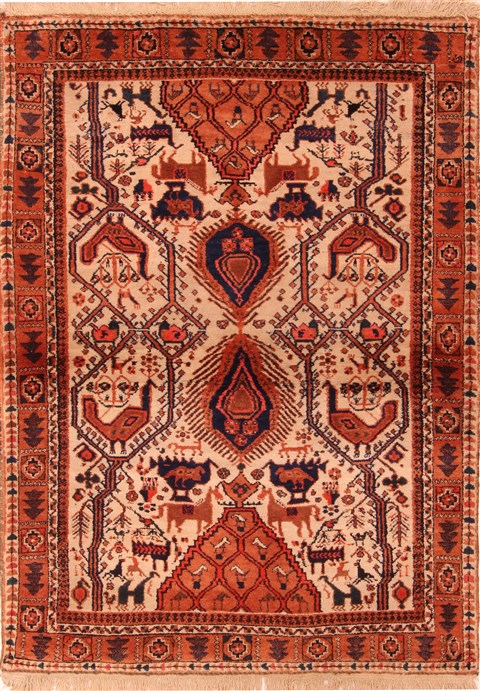 Shahre Babak Cream Hand Knotted 38 X 51 Area Rug 100-22439 Image 0