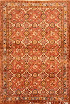 Persian Varamin Orange Rectangle 3x5 ft Wool Carpet 22446