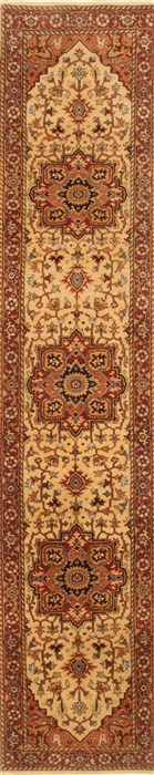Serapi Beige Runner Hand Knotted 26 X 119  Area Rug 250-22452 Image 0