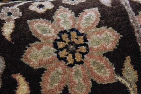Tabriz Brown Runner Hand Knotted 27 X 128 Area Rug 250-22455 Image 10