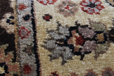 Tabriz Brown Runner Hand Knotted 27 X 128 Area Rug 250-22455 Image 11