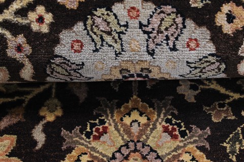 Tabriz Brown Runner Hand Knotted 27 X 128 Area Rug 250-22455 Image 13