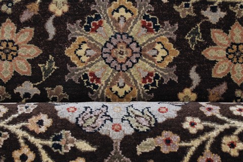 Tabriz Brown Runner Hand Knotted 27 X 128 Area Rug 250-22455 Image 14