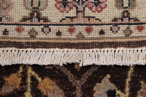 Tabriz Brown Runner Hand Knotted 27 X 128 Area Rug 250-22455 Image 16