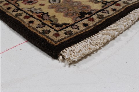 Tabriz Brown Runner Hand Knotted 27 X 128 Area Rug 250-22455 Image 6