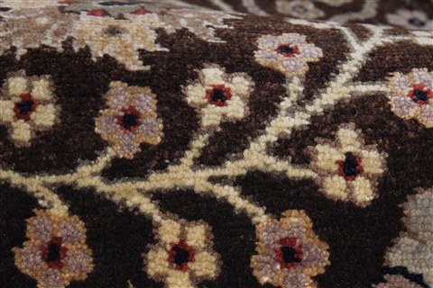 Tabriz Brown Runner Hand Knotted 27 X 128 Area Rug 250-22455 Image 8