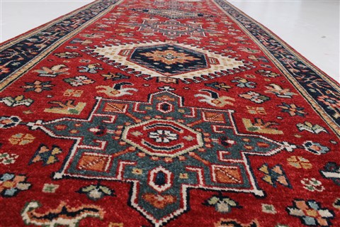 Karajeh Red Runner Hand Knotted 26 X 120 Area Rug 250-22457 Image 17