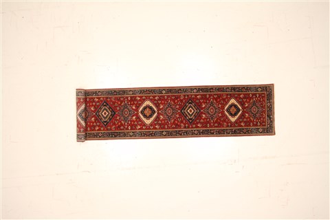 Karajeh Red Runner Hand Knotted 26 X 120 Area Rug 250-22457 Image 1