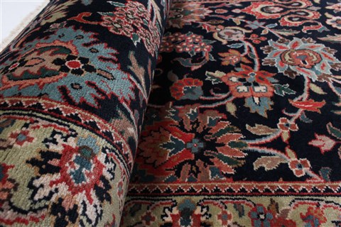 Kashmar Blue Runner Hand Knotted 28 X 120 Area Rug 250-22467 Image 10