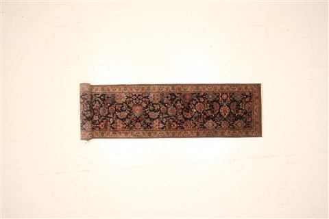 Kashmar Blue Runner Hand Knotted 28 X 120 Area Rug 250-22467 Image 1