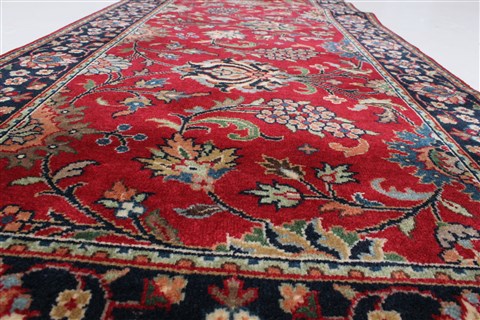 Kashmar Red Runner Hand Knotted 26 X 124 Area Rug 250-22469 Image 2