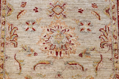 Chobi Beige Runner Hand Knotted 211 X 125 Area Rug 250-22474 Image 3