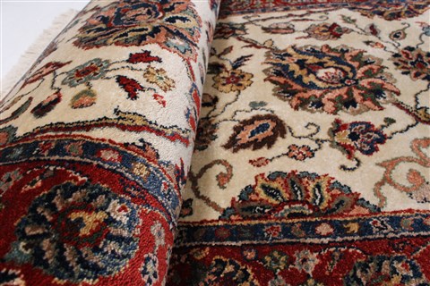 Tabriz Beige Runner Hand Knotted 27 X 122 Area Rug 250-22478 Image 11
