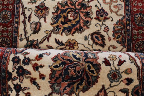 Tabriz Beige Runner Hand Knotted 27 X 122 Area Rug 250-22478 Image 13