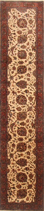 Tabriz Beige Runner Hand Knotted 27 X 122 Area Rug 250-22478 Image 0