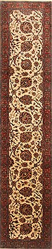 Tabriz Beige Runner Hand Knotted 2'7" X 12'2"  Area Rug 250-22478