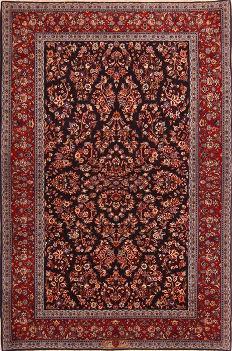Kashan Red Hand Knotted 411 X 78  Area Rug 100-22485 Image 0
