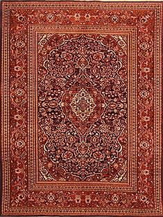 Egyptian Kashan Red Rectangle 5x7 ft Wool Carpet 22496