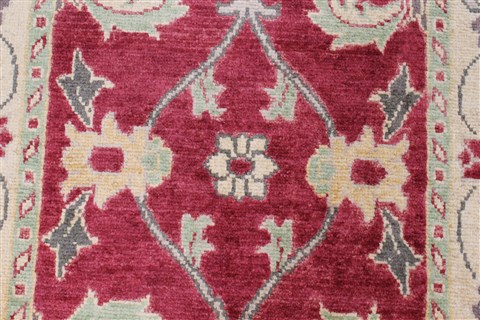 Pishavar Red Runner Hand Knotted 27 X 1111 Area Rug 250-22497 Image 5