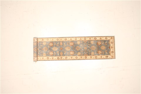 Chobi Blue Runner Hand Knotted 27 X 131 Area Rug 250-22498 Image 1