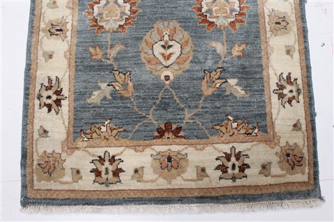Chobi Blue Runner Hand Knotted 27 X 131 Area Rug 250-22498 Image 5