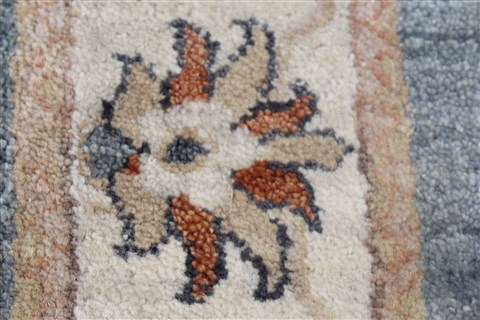 Chobi Blue Runner Hand Knotted 27 X 131 Area Rug 250-22498 Image 8